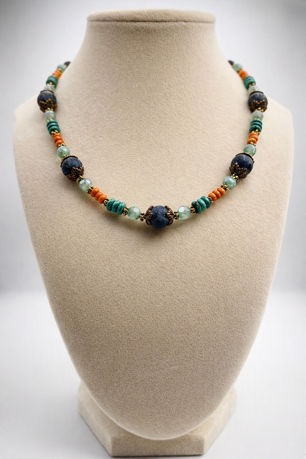 Kambaba Jasper & Turquoise Magnesite Set – Necklace, Bracelet & Earrings