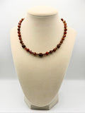 Red Rainbow Jasper & Mahogany Obsidian Necklace with Copper Chain