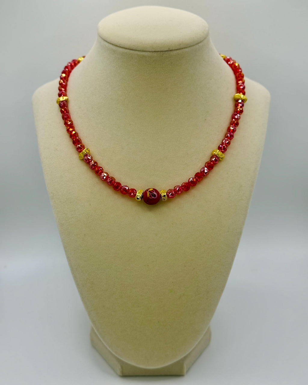 Faceted 6mm Crystal Necklaces with various colors accents - lenght and color varies
