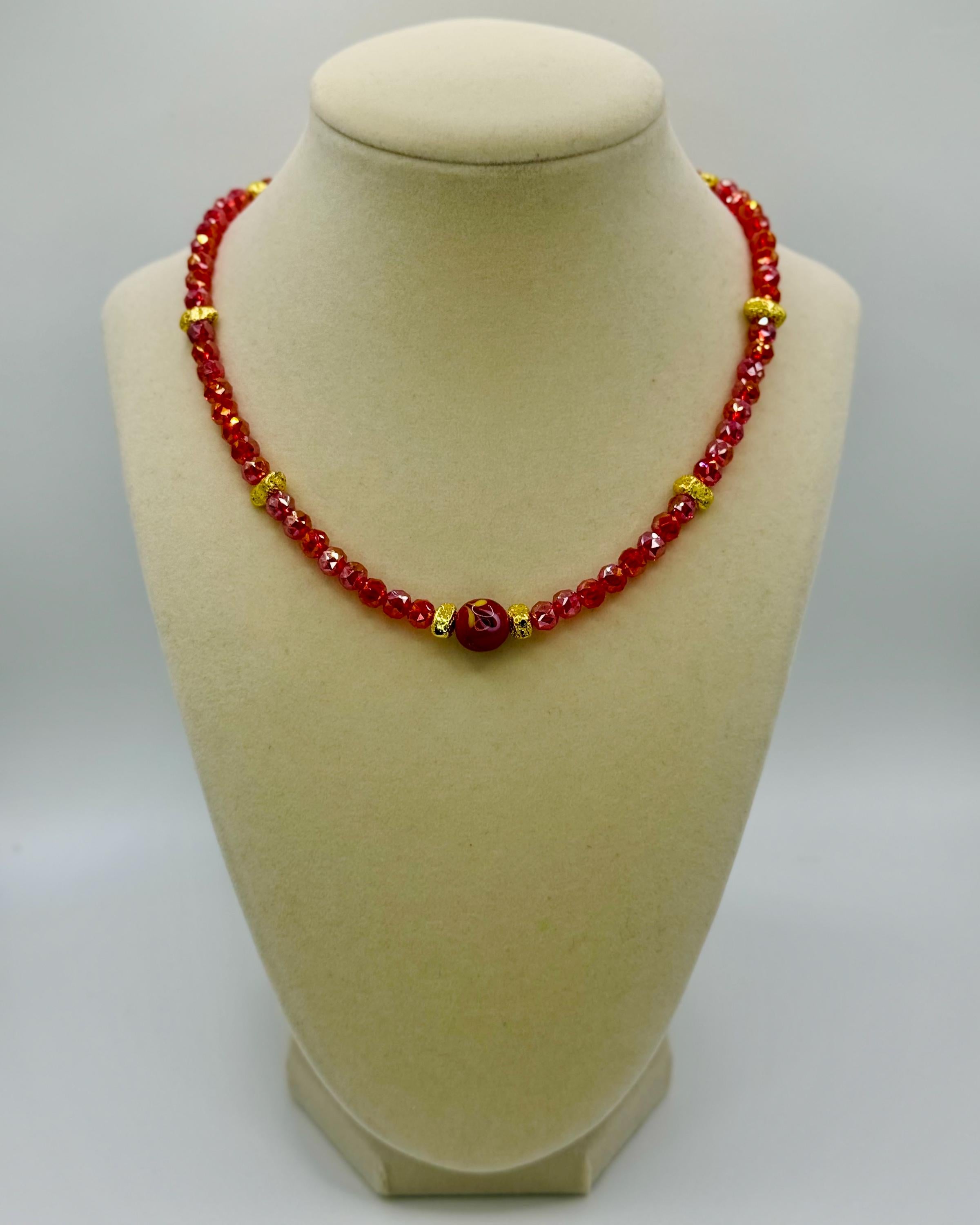 Faceted 6mm Crystal Necklaces with various colors accents - lenght and color varies