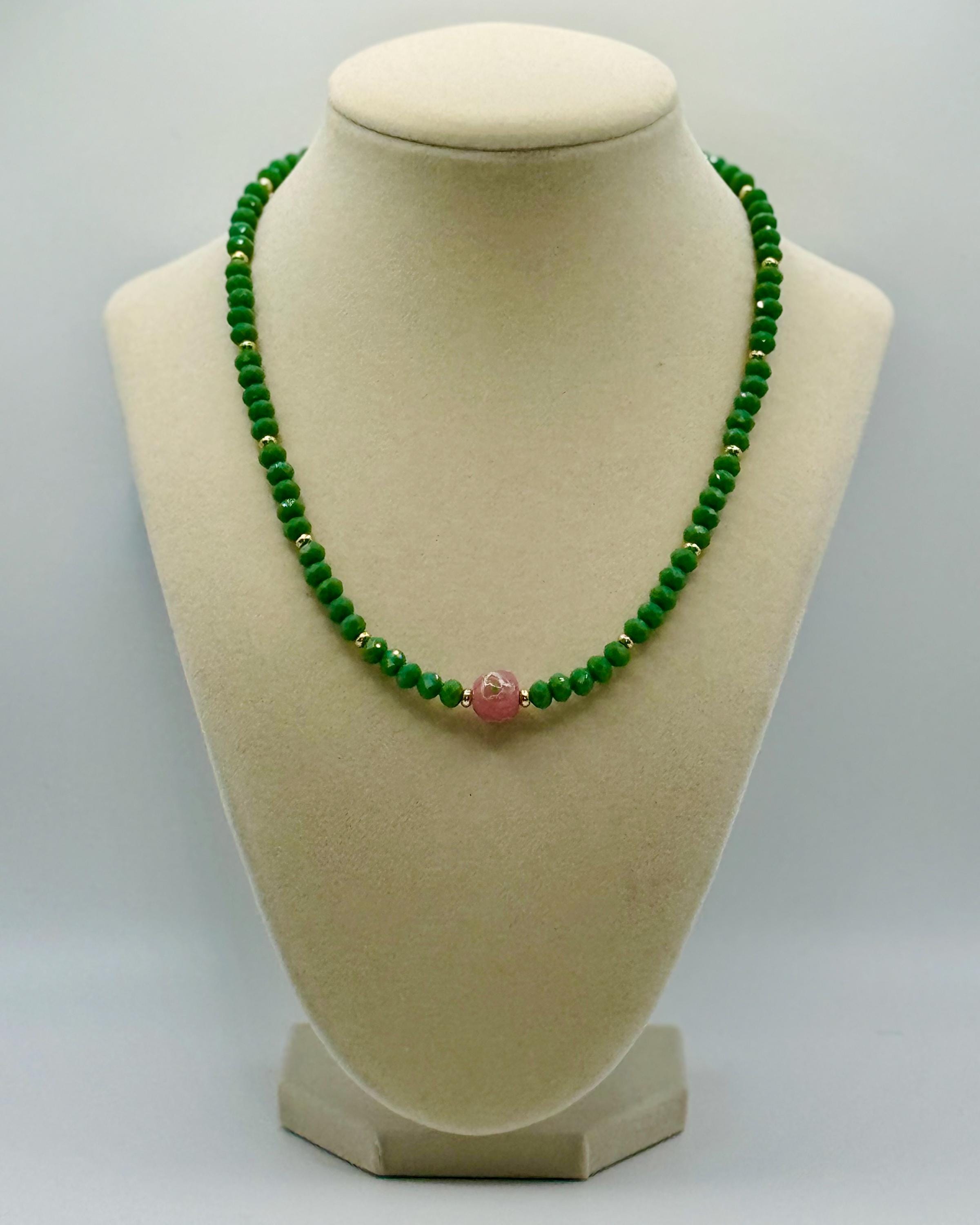 Faceted 6mm Crystal Necklaces with various colors accents - lenght and color varies