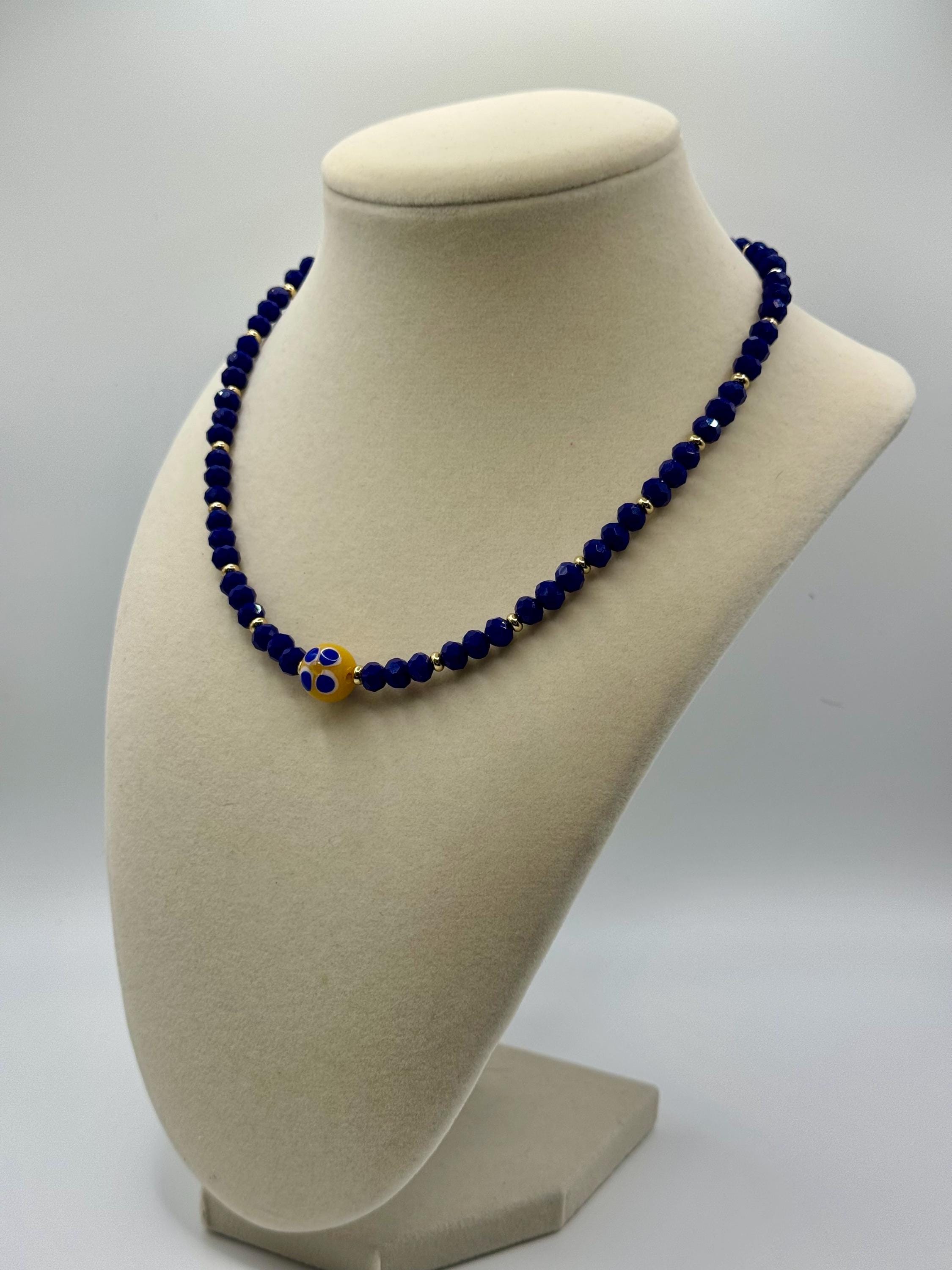 Faceted 6mm Crystal Necklaces with various colors accents - lenght and color varies