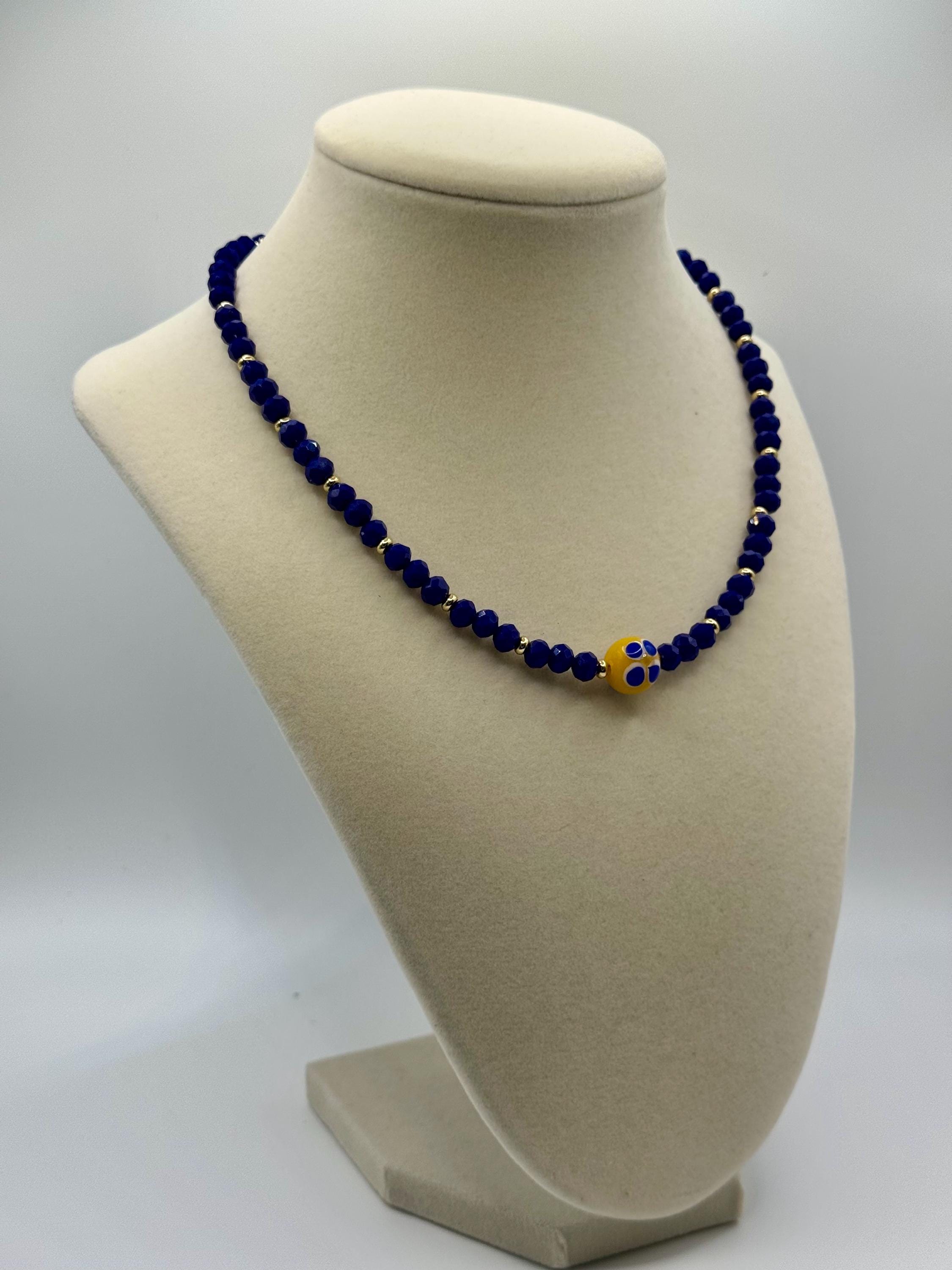 Faceted 6mm Crystal Necklaces with various colors accents - lenght and color varies