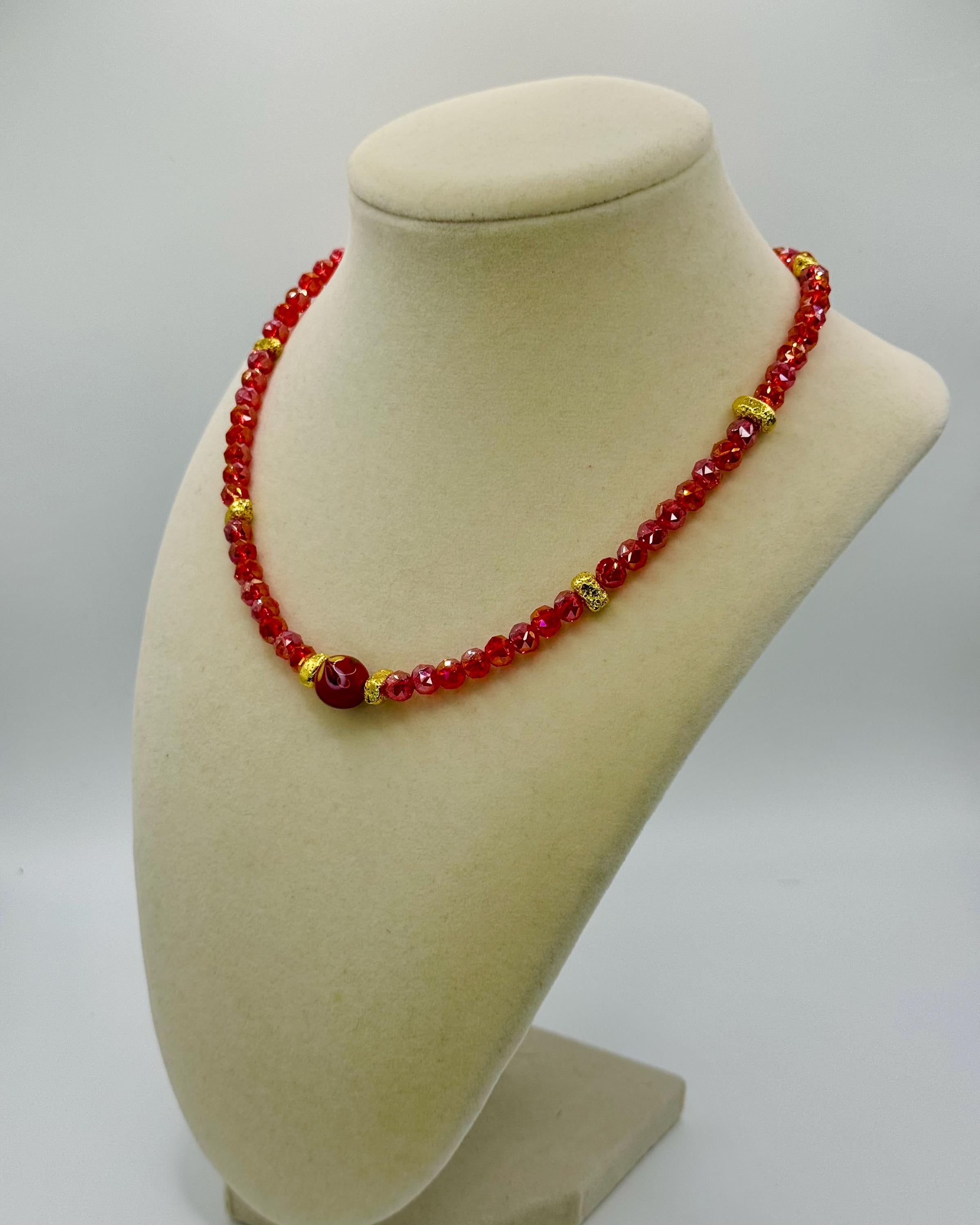 Faceted 6mm Crystal Necklaces with various colors accents - lenght and color varies