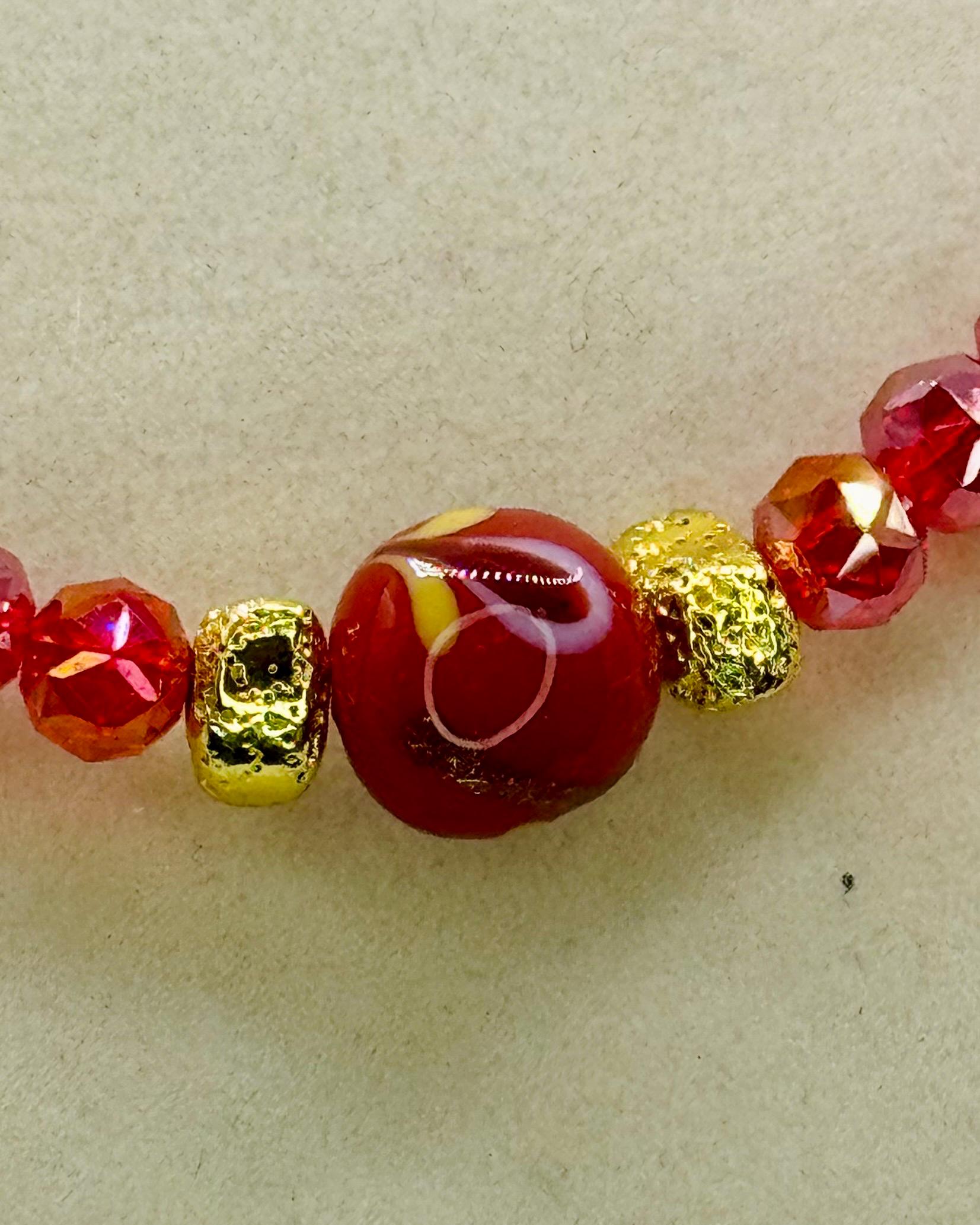 Faceted 6mm Crystal Necklaces with various colors accents - lenght and color varies