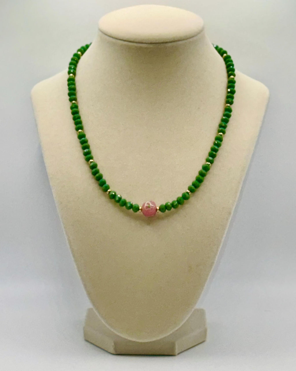 Faceted 6mm Crystal Necklaces with various colors accents - lenght and color varies