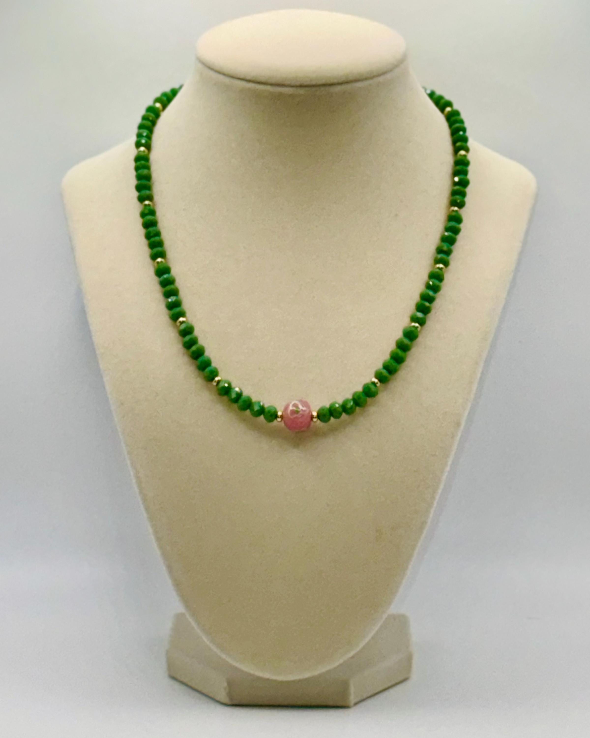 Faceted 6mm Crystal Necklaces with various colors accents - lenght and color varies