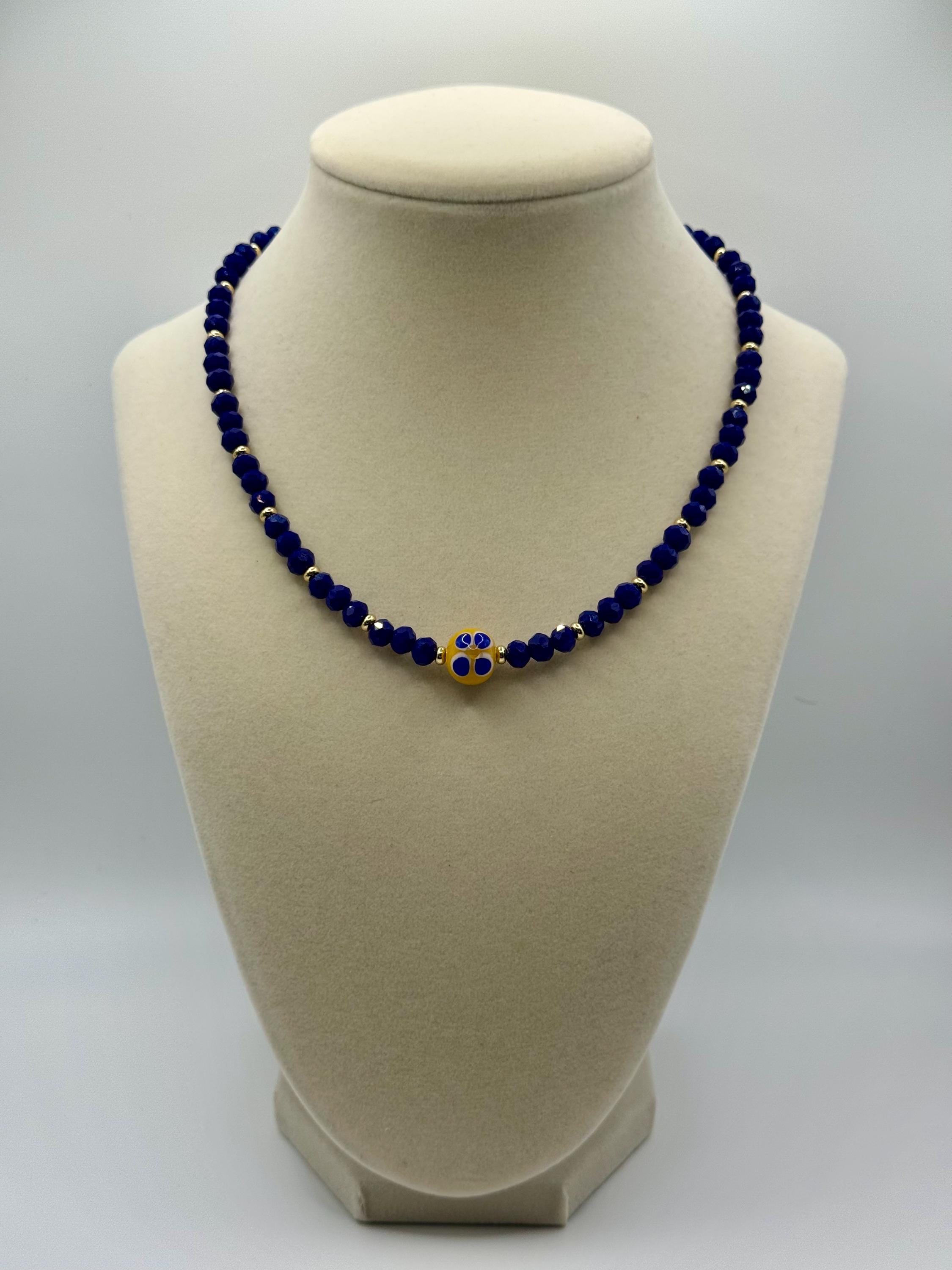 Faceted 6mm Crystal Necklaces with various colors accents - lenght and color varies