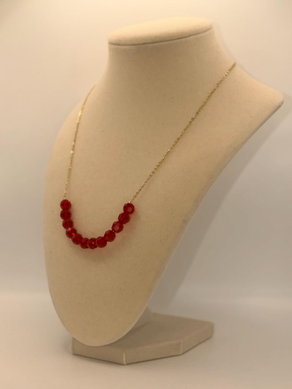 Chic Red Crystals Chain Necklace - 18 inches long