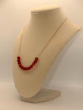 Chic Red Crystals Chain Necklace - 18 inches long