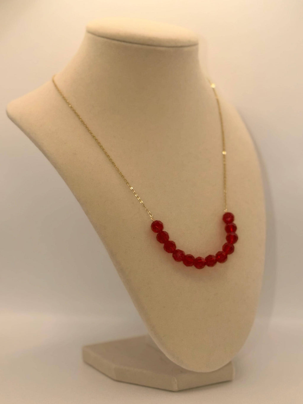 Chic Red Crystals Chain Necklace - 18 inches long