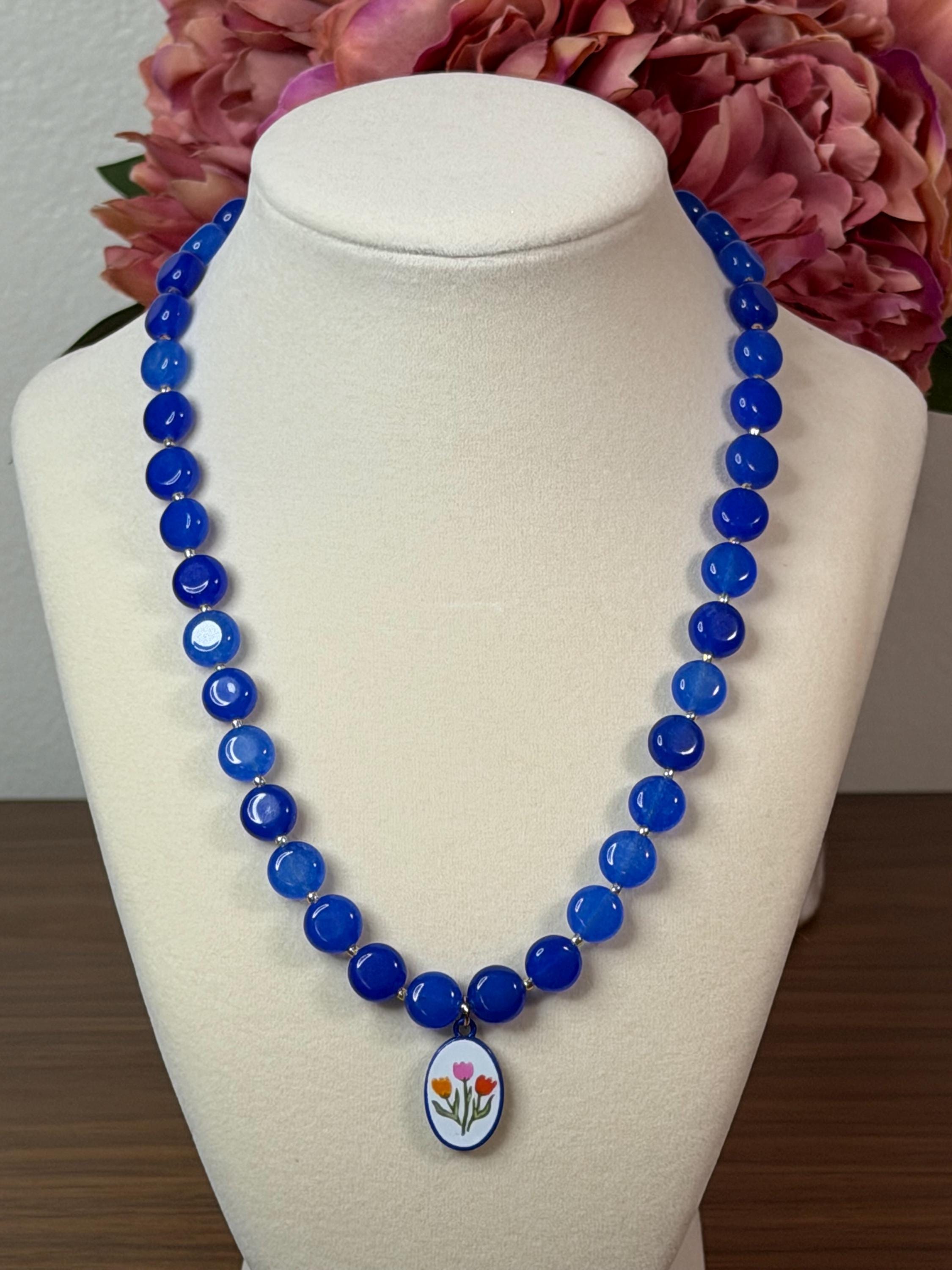 2026 Handmade Beaded Gemstone Necklaces – Floral Charm, Delicate Jewelry