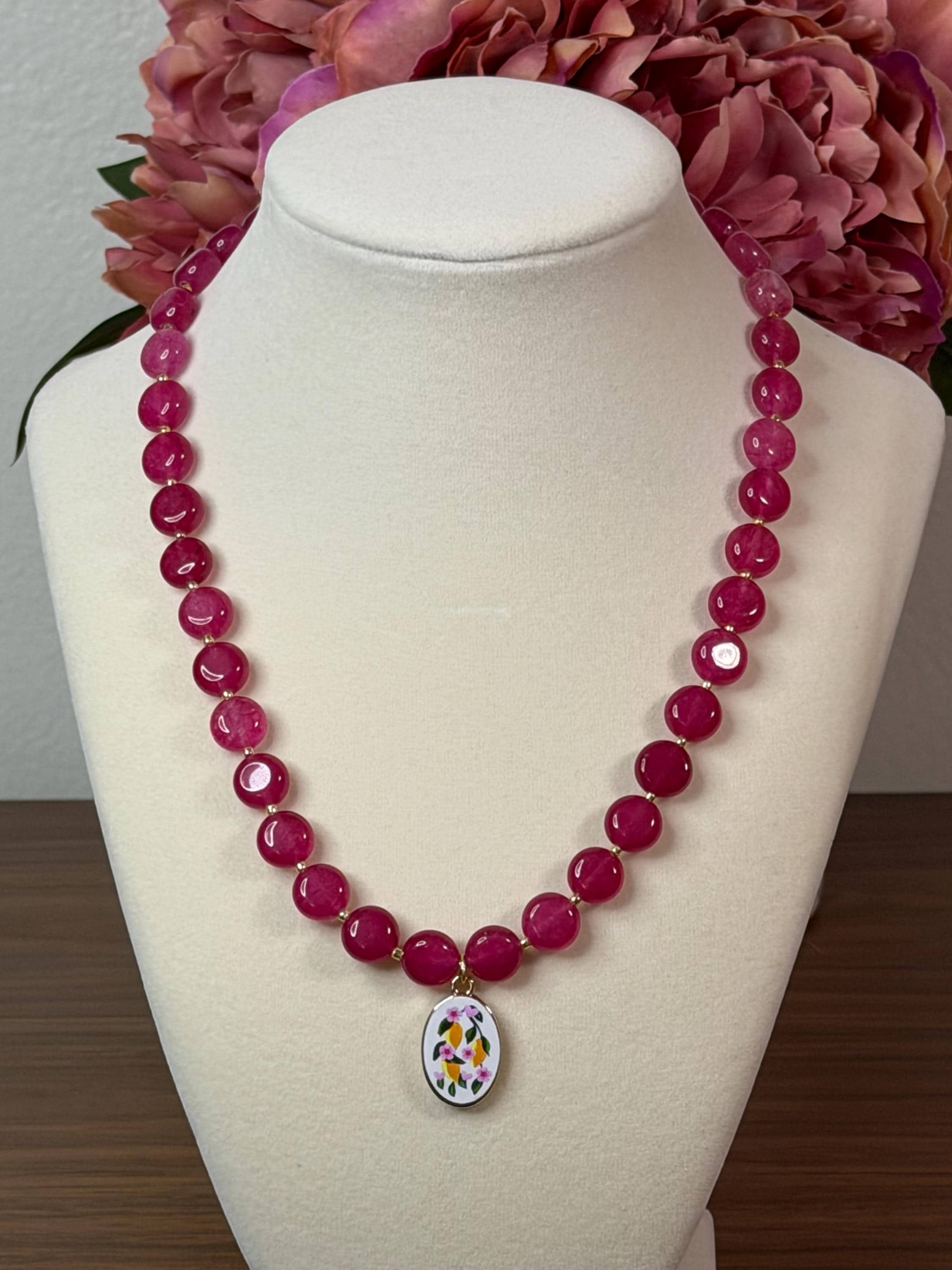 2026 Handmade Beaded Gemstone Necklaces – Floral Charm, Delicate Jewelry