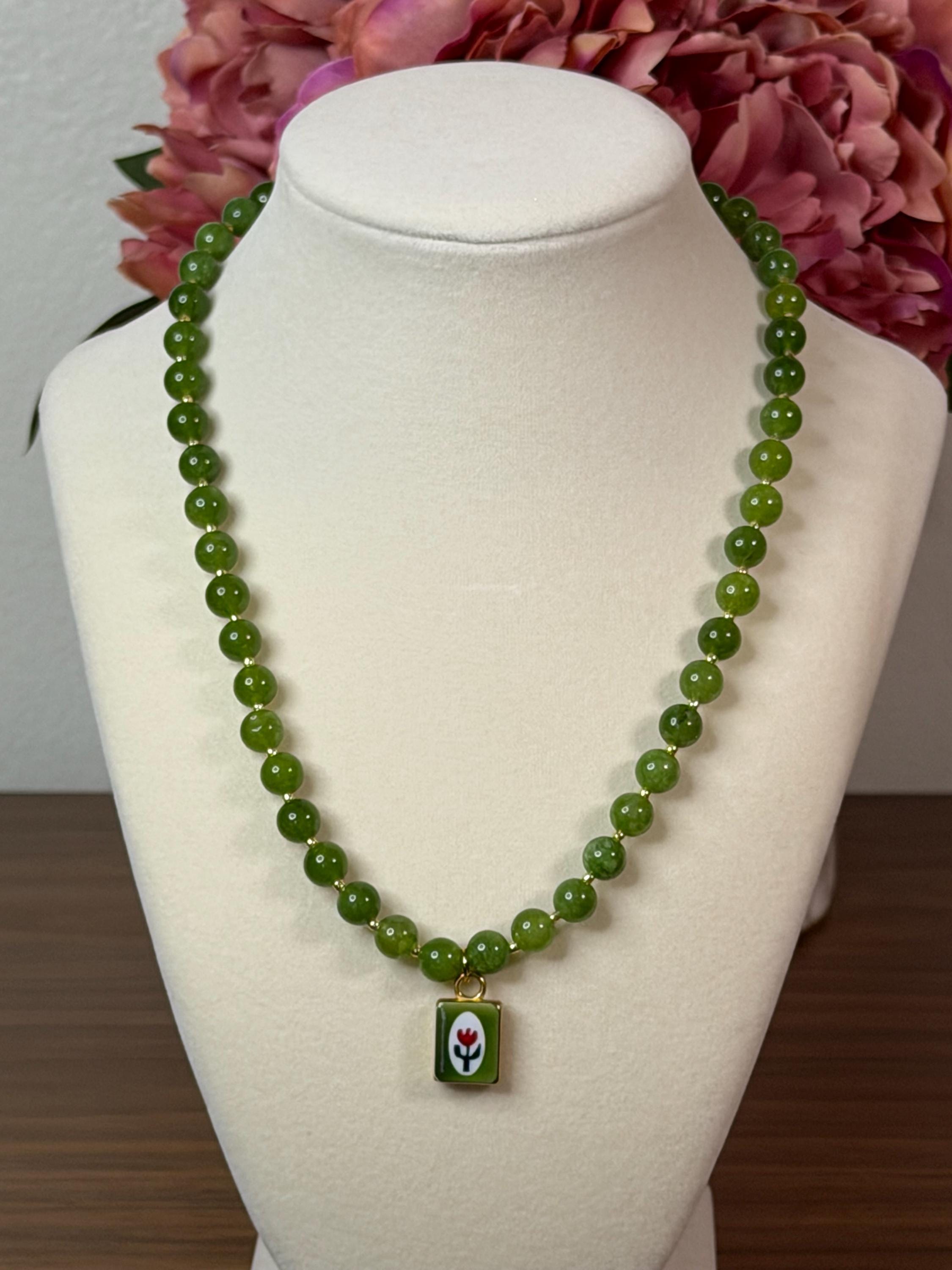 2026 Handmade Beaded Gemstone Necklaces – Floral Charm, Delicate Jewelry