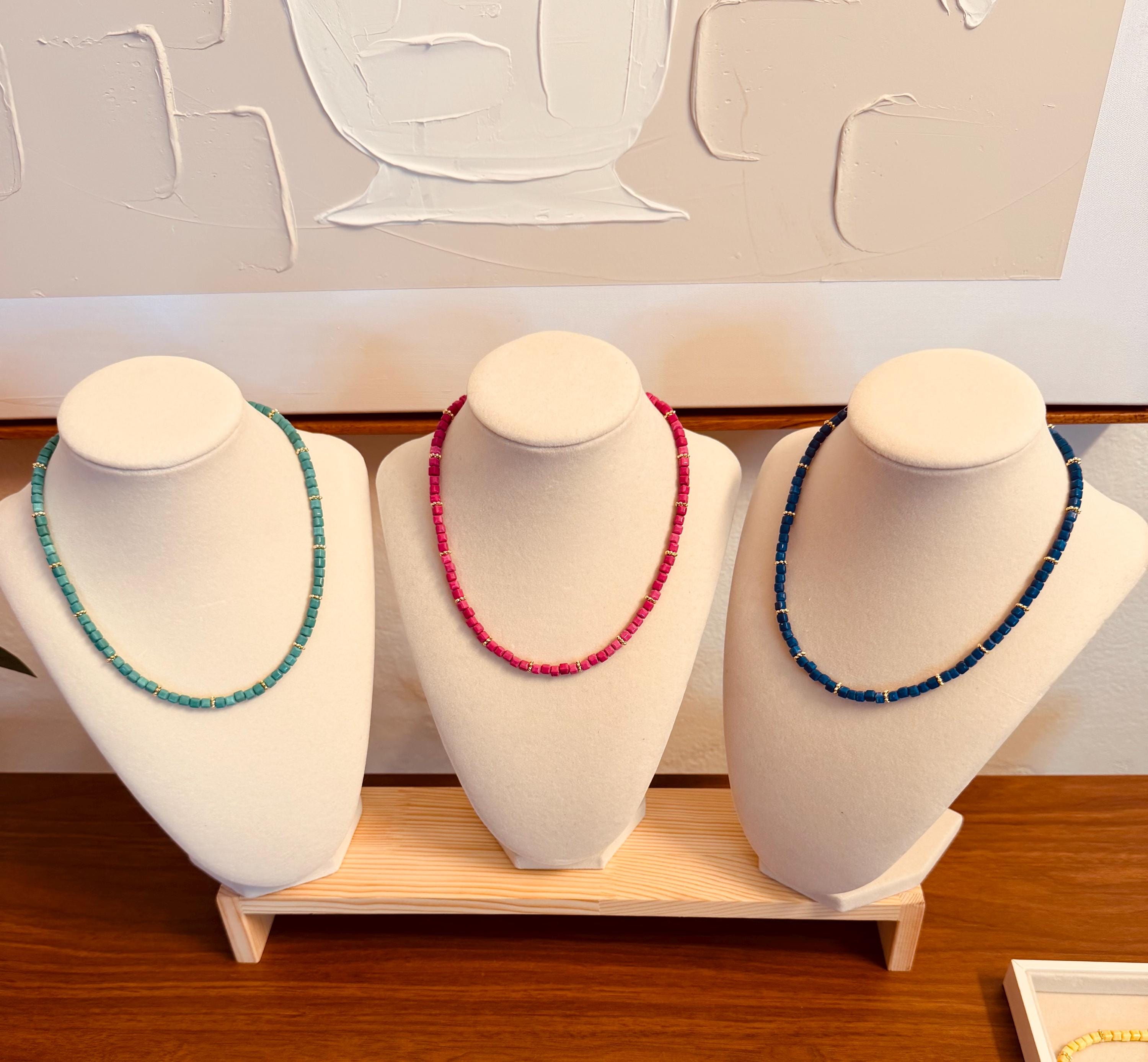 The 2026 Agate Cube Color Collection - 17.0” necklaces in vibrant colors