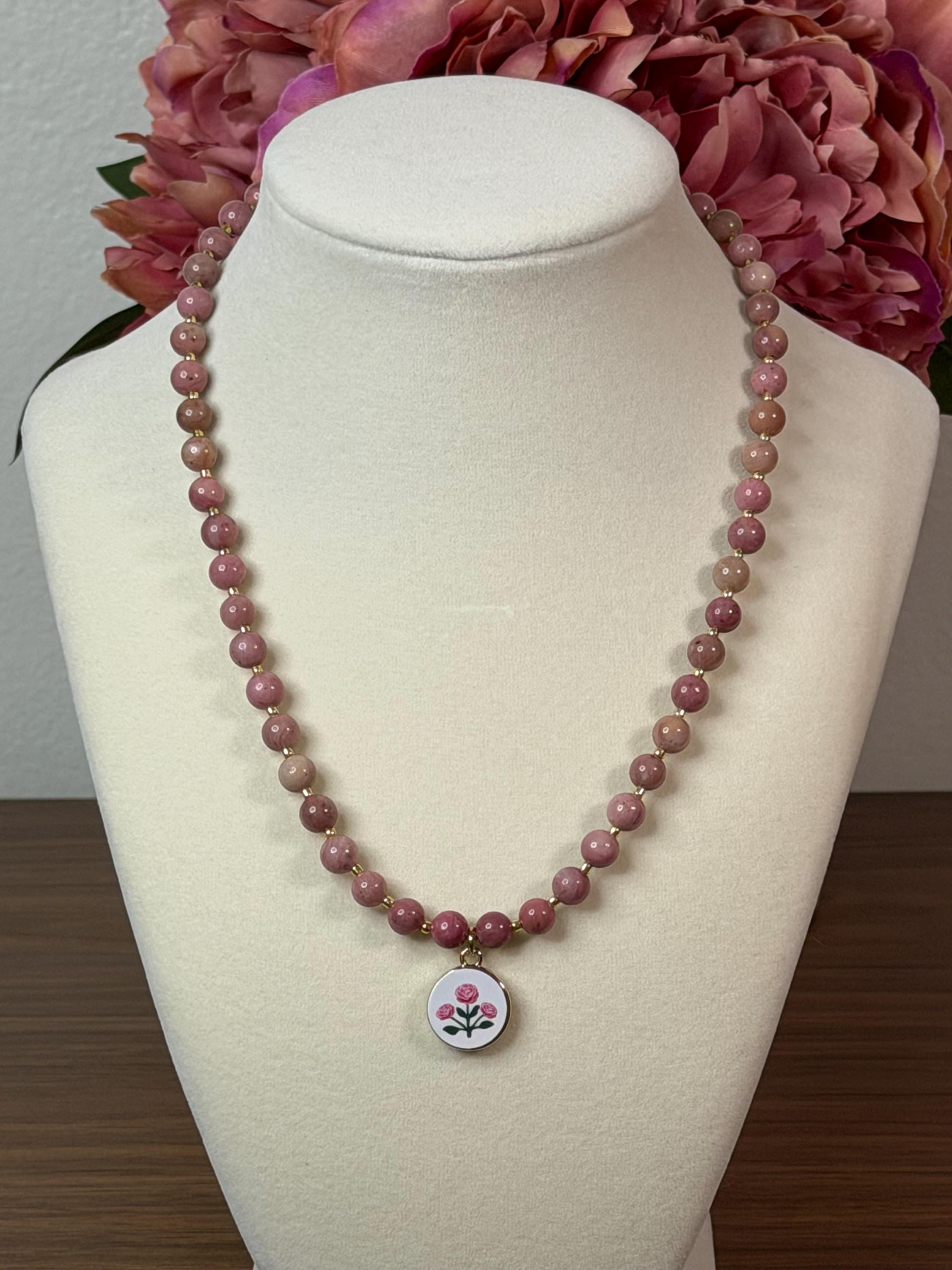 2026 Handmade Beaded Gemstone Necklaces – Floral Charm, Delicate Jewelry