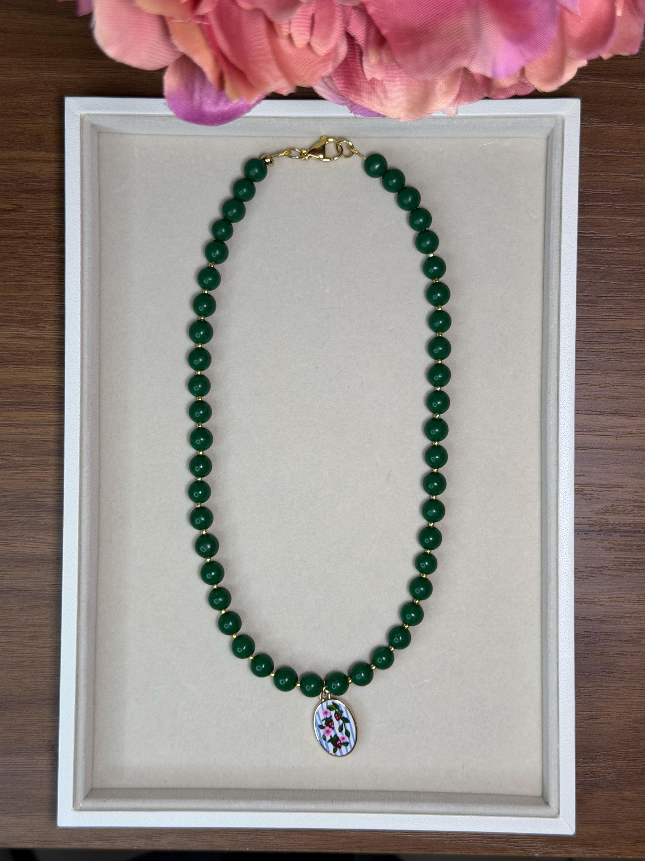 2026 Handmade Beaded Gemstone Necklaces – Floral Charm, Delicate Jewelry