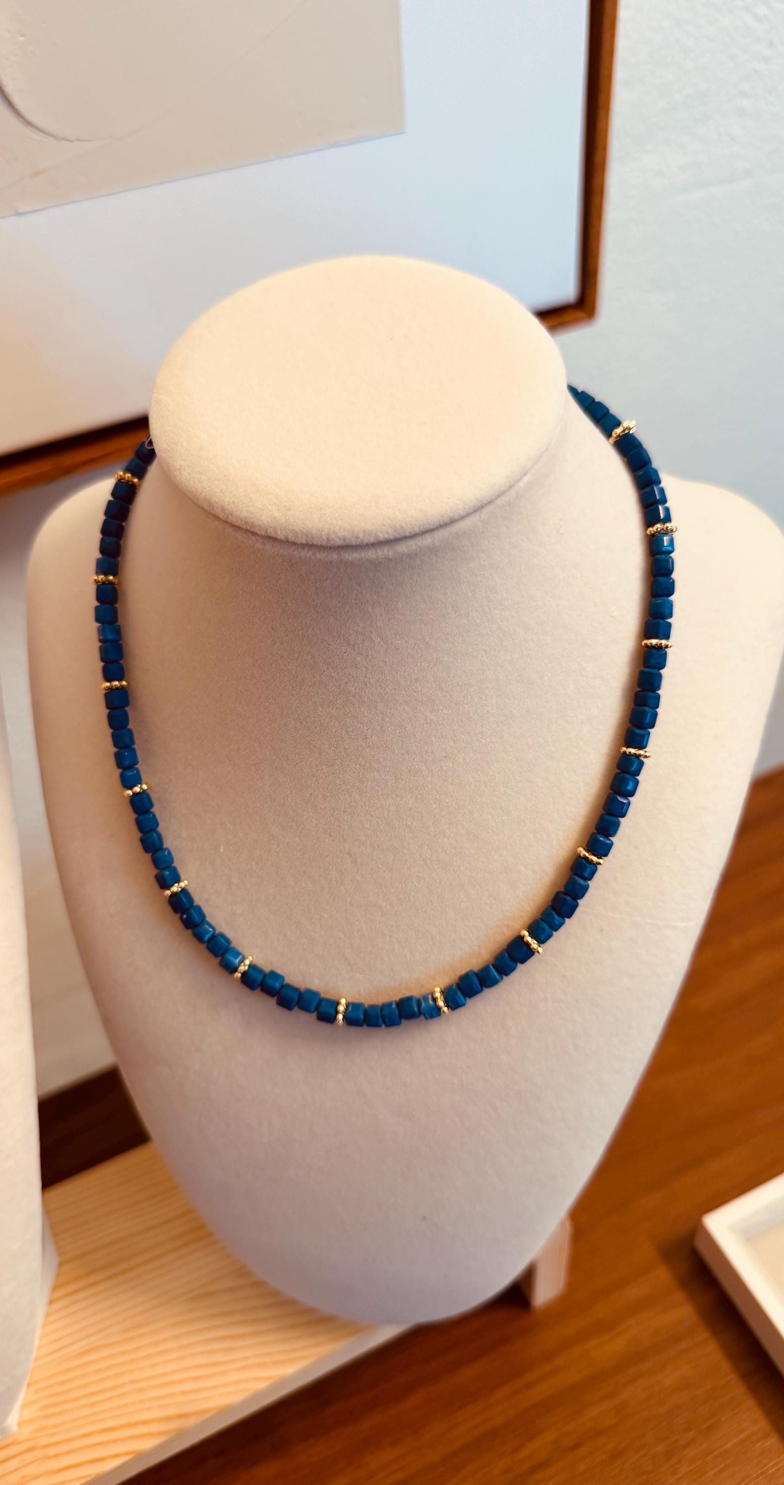 The 2026 Agate Cube Color Collection - 17.0” necklaces in vibrant colors